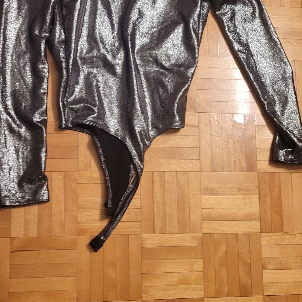 Forever 21 Metallic Silver Bodysuit